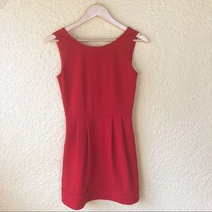 DVF Red Dress Sleeveless Mini Viscose Pockets 2
